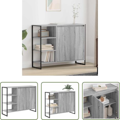 vidaXL Armadio in legno -  Mobile laterale Grigio Sonoma 96.5 x 30 x 75 cm