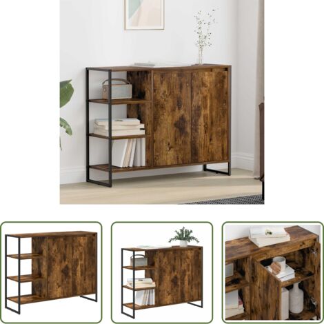 vidaXL Armadio in legno -  Mobile laterale Quercia Fumosa 96.5 x 30 x 75 cm