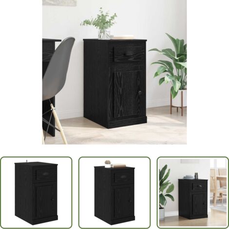 vidaXL Armadio in legno -  Mobile laterale Rovere Nero 40 x 50 x 75 cm Legno multistrato