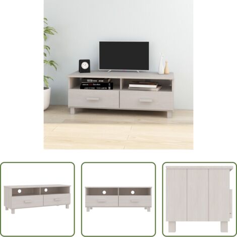 vidaXL Armadio in legno -  Mobile TV HAMAR Bianco 106x40x40 cm in Legno Massello di Pino