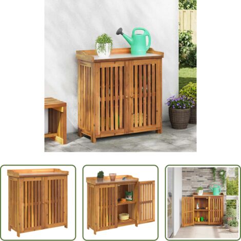 vidaXL Armadio in legno -  Mobiletto da Giardino con lo scaffale Naturale 93 x 41,5 x 98cm