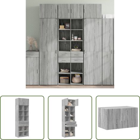 vidaXL Armadio in legno multistrato -  Armadietto Grigio Sonoma 70x42,5x225 cm in Truciolato