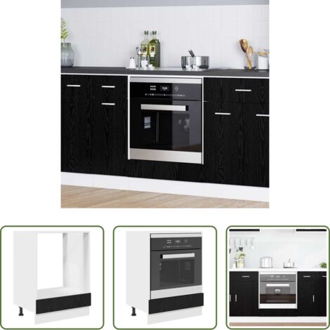 vidaXL Armadio in legno multistrato -  Armadio pensile Rovere Nero 60 x 46 x 81,5 cm Legno multistrato