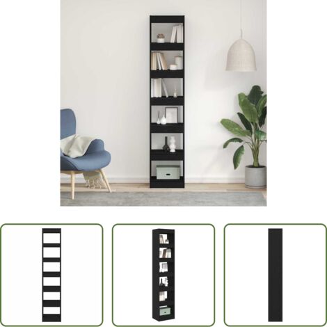 vidaXL Armadio in legno multistrato -  Armadio per Libri Rovere nero 40 x 30 x 198 cm