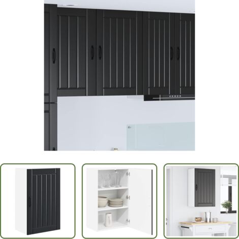 vidaXL Armadio in legno multistrato -  Mobile da cucina Nero 50 x 31 x 80 cm Legno multistrato