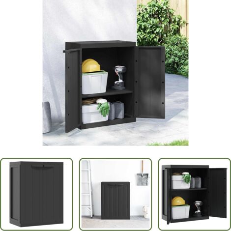 vidaXL Armadio in PP -  Armadio da Esterno Nero 65x37x85 cm in PP