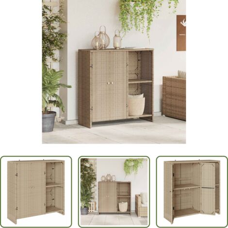 vidaXL Armadio in rattan -  Armadio con lo scaffale Beige 100 x 36 x 102 cm Rattan