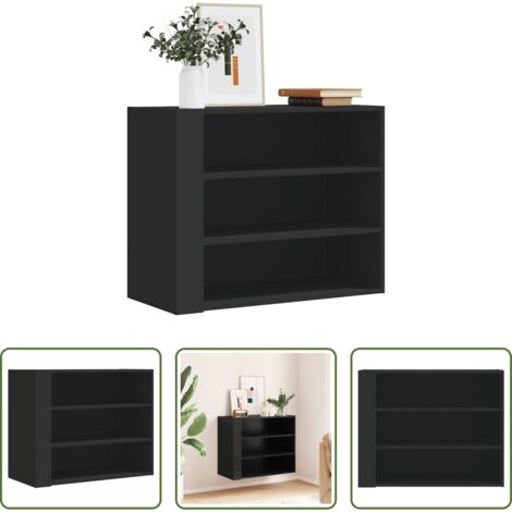 vidaXL Armadio in truciolato -  Armadietto a Muro Nero 75x35x60 cm in Truciolato