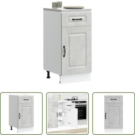 vidaXL Armadio in truciolato -  Base da Cucina Kalmar Grigio Cemento in Legno Multistrato