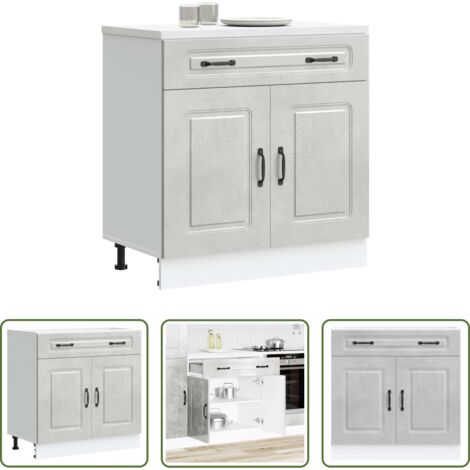 vidaXL Armadio in truciolato -  Base da Cucina Kalmar Grigio Cemento in Legno Multistrato
