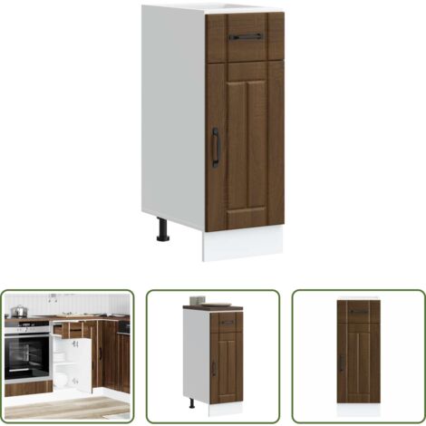 vidaXL Armadio in truciolato -  Base da Cucina Lucca Rovere Marrone in Legno Multistrato