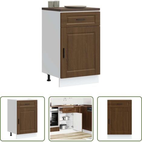 vidaXL Armadio in truciolato -  Base da Cucina Porto Rovere Marrone in Legno Multistrato