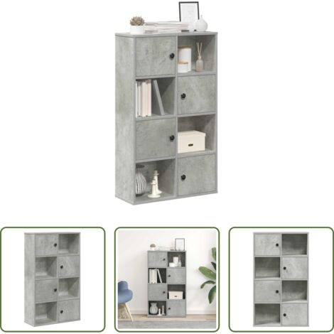 vidaXL Armadio in truciolato -  Libreria Grigio Cemento 60x24x101,5 cm in Legno Multistrato