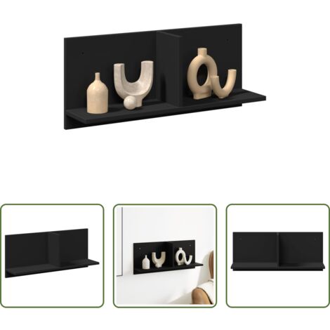 vidaXL Armadio in truciolato -  Mobile a Parete 70x16,5x30 cm Nero in Legno Multistrato