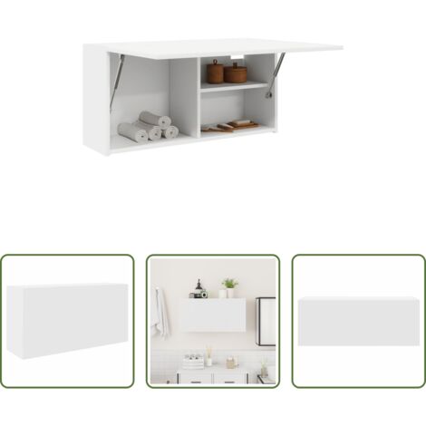 vidaXL Armadio in truciolato -  Mobile da Bagno a Parete Bianco 80x25x40 cm in Truciolato