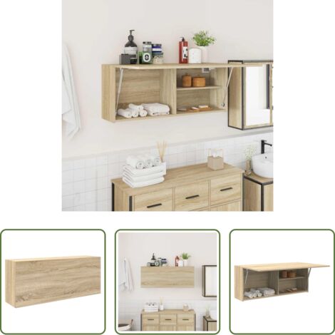 vidaXL Armadio in truciolato -  Mobile da Bagno Rovere Sonoma 100x25x40 cm in Truciolato