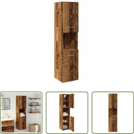 vidaXL Armadio in truciolato -  Mobile Pensile da Bagno Legno Antico 30x30x130 cm in Truciolato
