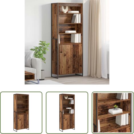 vidaXL Armadio industriale -  Armadi alti 2 pcs Legno vecchio 79 x 36 x 200 cm