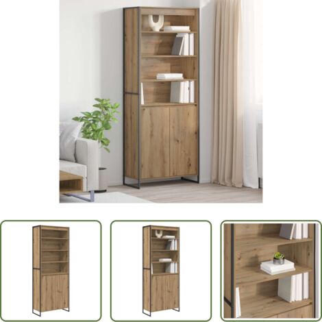 vidaXL Armadio industriale -  Armadi alti 2 pcs Rovere Artigianale 79 x 36 x 200 cm