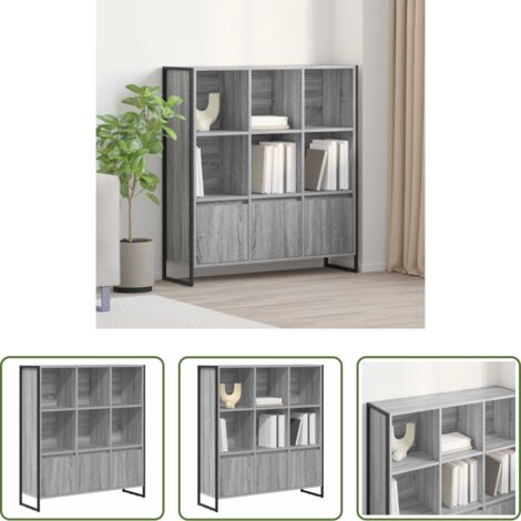 vidaXL Armadio industriale -  Armadio per Libri 2 pcs Grigio Sonoma 99,5 x 30 x 108 cm