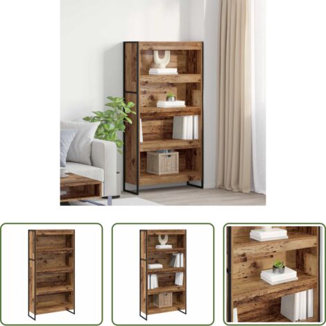 vidaXL Armadio industriale -  Armadio per Libri 2 pcs Legno vecchio 80 x 30 x 155 cm