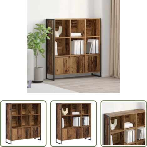 vidaXL Armadio industriale -  Armadio per Libri 2 pcs Legno vecchio 99,5 x 30 x 108 cm
