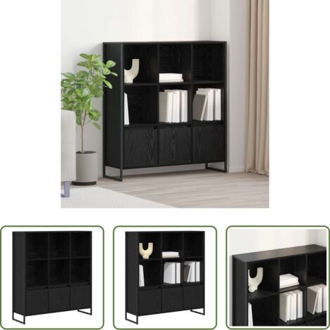 vidaXL Armadio industriale -  Armadio per Libri 2 pcs Rovere Nero 99,5 x 30 x 108 cm