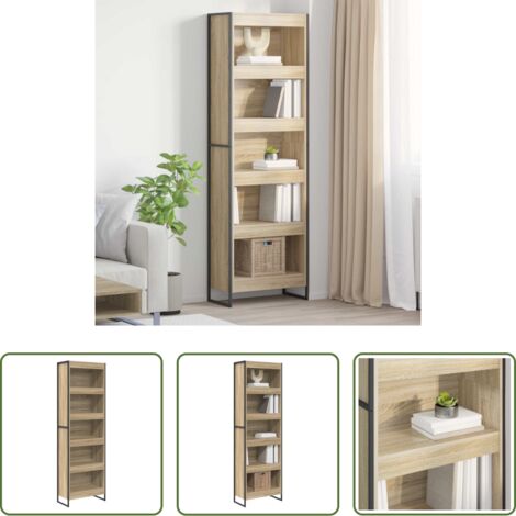 vidaXL Armadio industriale -  Armadio per Libri 2 pcs Sonoma 80 x 30 x 155 cm