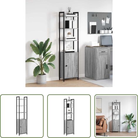 vidaXL Armadio industriale -  Armadio per Libri Grigio Sonoma 40 x 24 x 161 cm
