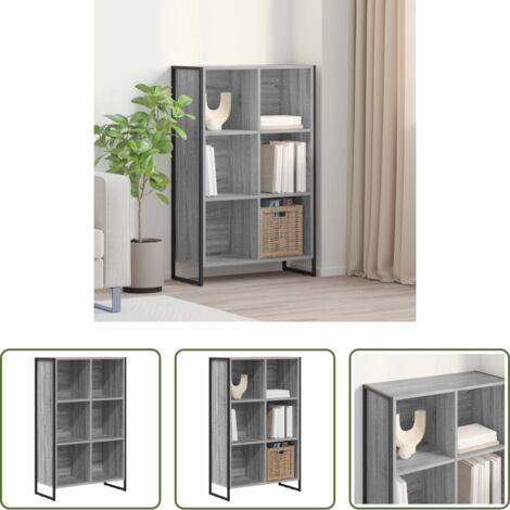 vidaXL Armadio industriale -  Armadio per Libri Grigio Sonoma 99.5 x 30 x 108.5 cm