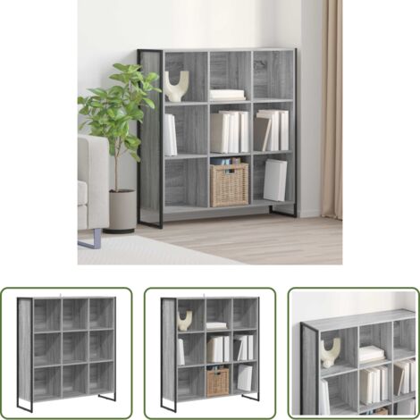 vidaXL Armadio industriale -  Armadio per Libri Grigio Sonoma 99.5 x 30 x 108.5 cm