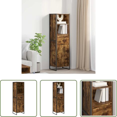 vidaXL Armadio industriale -  Armadio per Libri Quercia Fumosa 43 x 36 x 150.5 cm