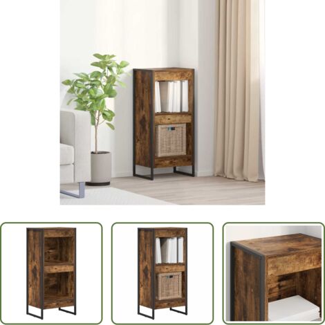 vidaXL Armadio industriale -  Armadio per Libri Quercia Fumosa 80 x 30 x 155 cm