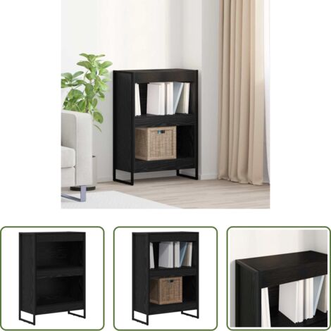 vidaXL Armadio industriale -  Armadio per Libri Rovere Nero 80 x 30 x 155 cm