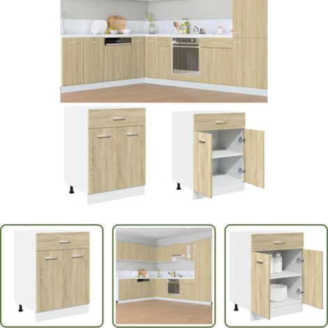 vidaXL Armadio inferiore -  Armadio Inferiore Cassetto “Lyon” Rovere Sonoma 60x46x81,5