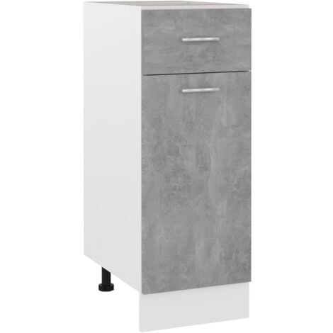 vidaXL Armadio Inferiore Cassetto “Lyon” Grigio Cemento 30x46x81,5