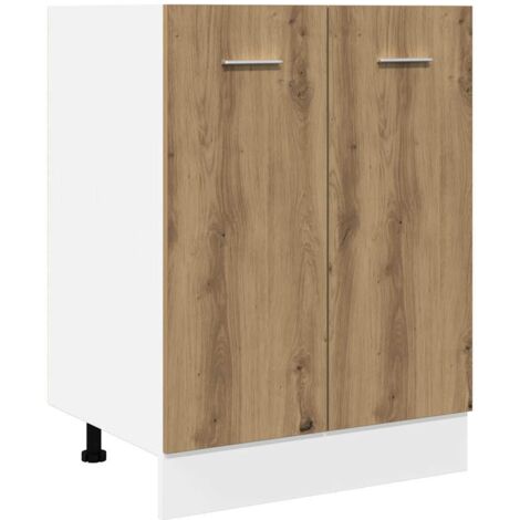 vidaXL Armadio Inferiore Rovere Artigianale 60x46x81,5 cm Multistrato