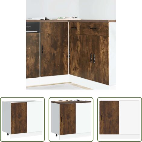vidaXL Armadio lavello -  Mobile Base Lavello “Lyon” Rovere Fumo in Legno Multistrato