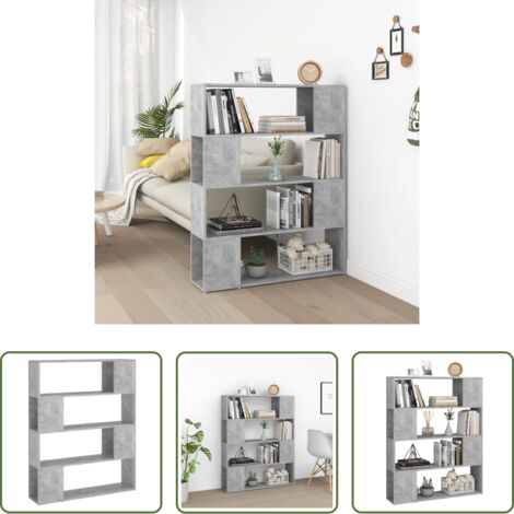 vidaXL Armadio -  Libreria/Divisorio Grigio Cemento 100x24x124 cm