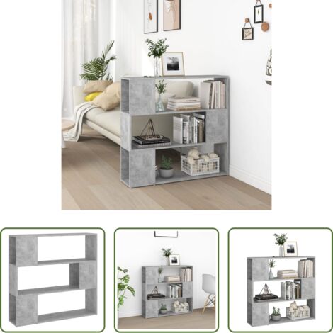 vidaXL Armadio -  Libreria/Divisorio Grigio Cemento 100x24x94 cm