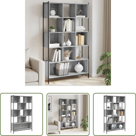 vidaXL Armadio -  Libreria Grigio Sonoma 102x28x172 cm in Legno Multistrato