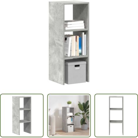 vidaXL Armadio -  Libreria Impilabili Grigio Cemento 30x30x80cm Legno Multistrato