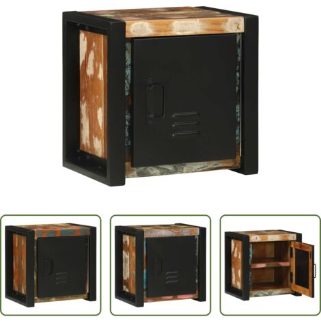 vidaXL Armadio marrone -  Mobile da Bagno con porta Marrone Legno Recuperato Massello