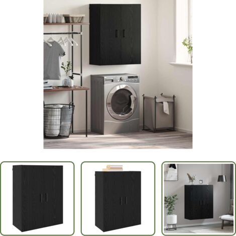vidaXL Armadio moderno -  Armadietto a muro Rovere Nero 69,5 x 34 x 90 cm