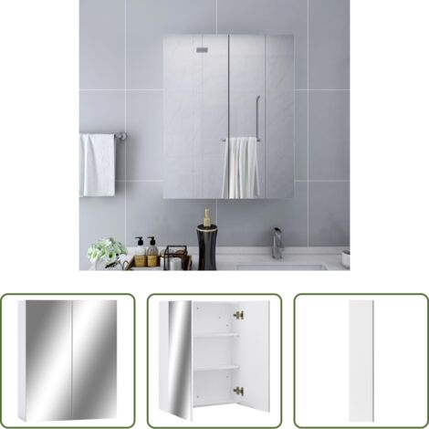 vidaXL Armadio moderno -  Armadietto a Specchio Bianco 60x15x75 cm in MDF