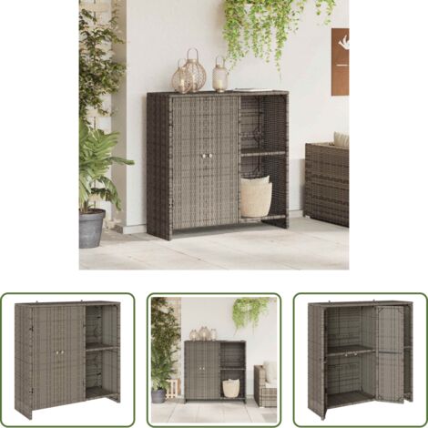 vidaXL Armadio moderno -  Armadio con lo scaffale Grigio 100 x 36 x 102 cm Rattan