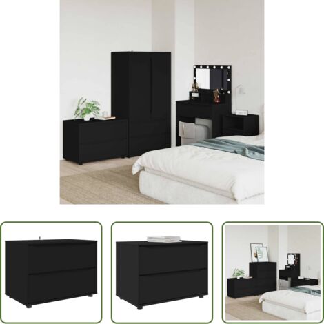 vidaXL Armadio moderno -  Armadio Nero 80 x 48 x 57 cm Legno multistrato