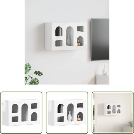 vidaXL Armadio moderno -  Armadio pensile Bianco Lucido 60 x 20 x 40 cm Legno multistrato