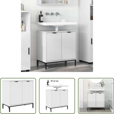 vidaXL Armadio moderno -  Armadio per Lavabo da Bagno Bianco lucido 60,5 x 33,5 x 61 cm