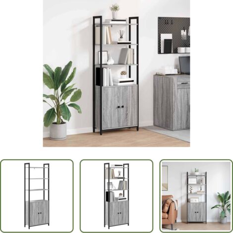 vidaXL Armadio moderno -  Armadio per Libri Grigio Sonoma 60 x 24 x 161 cm